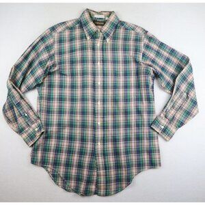 VINTAGE MEN'S PLAID LONG SLEEVE BUTTON-UP SHIRT - SIZE 16 X 33 - NORBRIDGE